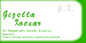 gizella kocsar business card