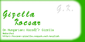 gizella kocsar business card